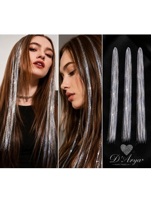 DD245 Işıltılı Hair Tinsel Saç Simi Uzatma Gri Gümüş Gelin Teli Ht 45 01