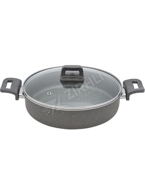 Mehtap Granit Karnıyarık Tenceresi 28 cm Gri Renk 24079 Dayanıklı ve Şık Tasarım