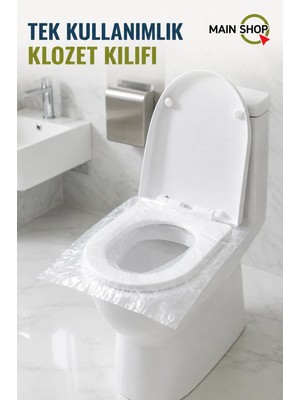 MAİN SHOP 10 Adet Kullan At Şeffaf Klozet Kapağı Kılıfı Hijyenik M-121