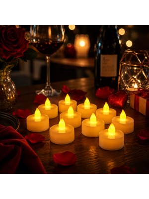 Kuzey Oyuncak 264 Adet Yüksek Kalite Gün Işığı LED Işıklı Mum Gün Işığı LED Mum Pilli Sarı Işıklı Tea Light Mum