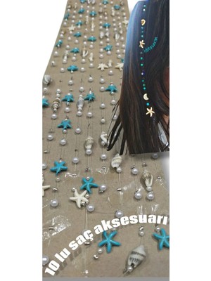 Saç Aksesuarı Deniz Yıldızı Figürlü Tinsel 10 Lu Set
