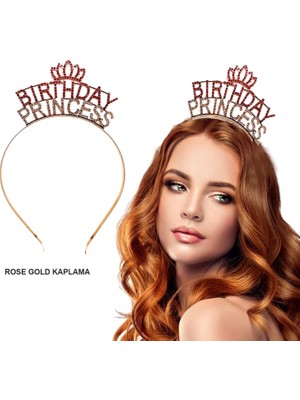 MiraLive Birthday Princess Kristal Taç – Rose Gold Kaplama (4887)