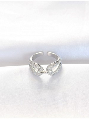 MiraLive Zirkon Taşlı Silver Renk Ayarlanabilir Yüzük - TJ-BYK3108