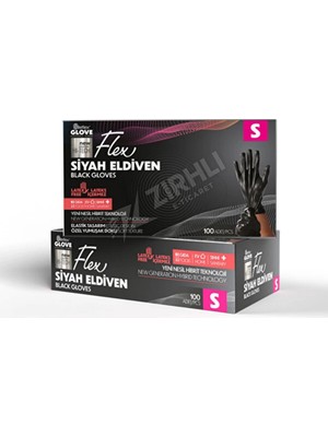 5 Adet Flex Pudrasız Eldiven S Boy 100'LÜ Siyah