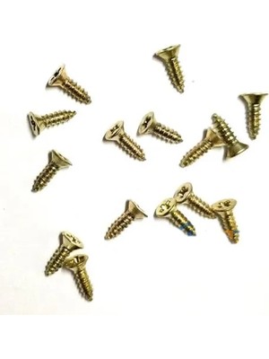 Kuzgun Ticaret Klips, Menteşe, Ayak, Ağaç, Sunta Vidası 2,2x7,5mm - Sarı 100 Adet