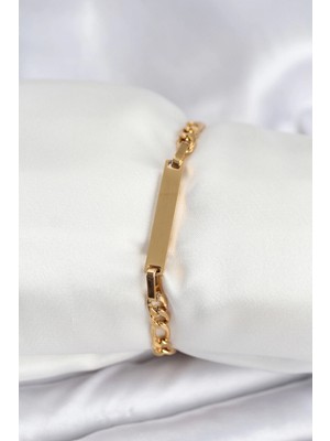 MiraLive 316L Çelik Gold Renk Yazı Yazmaya Uygun Kadın Bileklik - TJ-BB7916