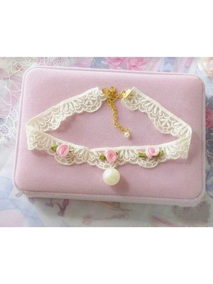 Hb Tasarım Choker Barbie Pembe Vintage Kolye