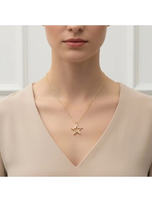 Stil Incisi/xupıng Jewelry  Yıldız Zirkon Taşlı Kolye