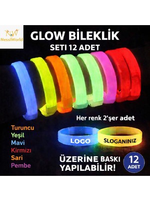 Urfakent Kalın Bileklik 12’li Set | Baskıya Uygun Renkli Model