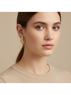 Xupıng Jewelry Bombeli Uzun Küpe