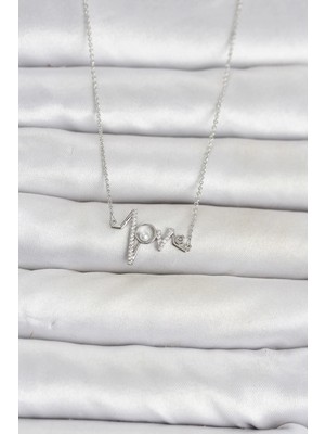 Inure Jewelry Pirinç Gümüş Renk Kalp Ritmi Model Kadın Kolye