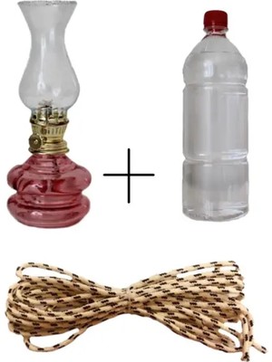 Byanes Idare Gaz Lambası Seti Somon + 500 ml Kandil Yakıtı+ 1 Metre Fitil