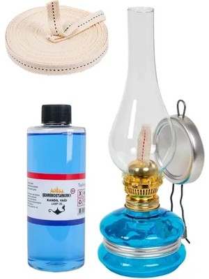 Byanes Şişe ve Fitil ile 250 ml Kokusuz Gaz Lambası Seti