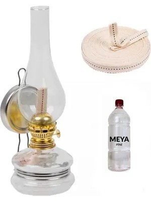 Byanes Büyük Boy Gaz Lambası Seti + 250 ml Kandil Yakıtı + 1mt Yedek Fitil