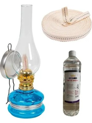 Byanes Nostaljik Dekoratif Gaz Lambası Seti 250 ml Kandil Yakıtı ve Fitil ile