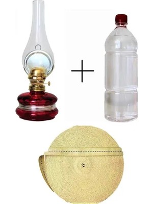 Byanes Nostaljik Kamp Gaz Lambası, 500 ml Kandil Yakıtı ve 1 M Fitil ile