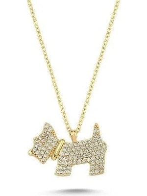 Dali's Zirkon Taşlı Köpek Model Kolye
