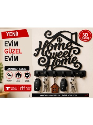 Mira Tasarım Home Sweet Home Duvar Anahtar Askılığı