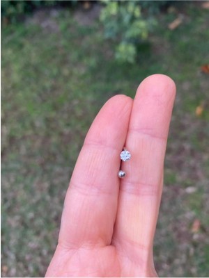 Hb Tasarım Çelik Silver Taşlı Top Tragus/piercing