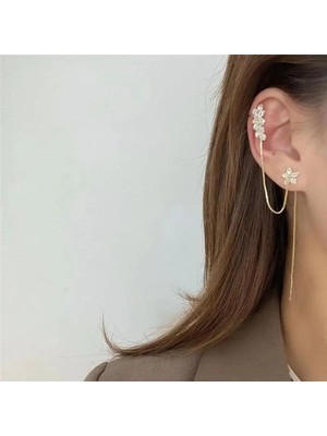 Hb Tasarım Taşlı Yıldız Modeli Kıkırdak Küpe Tek Taraf