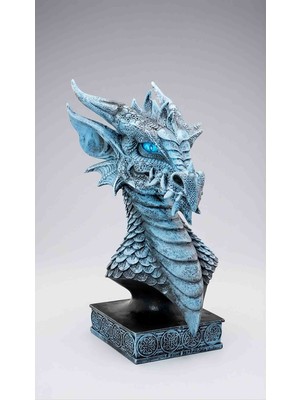 Wolawood Mistik Dizayn Ejderha Büstü 30-Cm Mitolojik Figür Dekoratif Biblo Büyük Boy Polyester Dragon Heykel Baş Sanat Fantastik Hediyelik Dekor