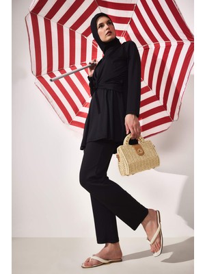 DeFacto Regular Fit 5'li Siyah Burkini Mayo G7445AX26HS