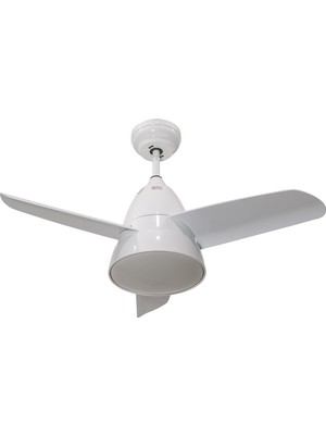 Alsanfan Atom Beyaz Aydınlatmalı Uzaktan Kumandalı Tavan Vantilatörü 120 cm 4 Kanatlı Modern Tasarım