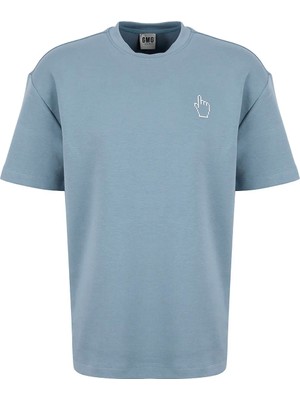 gmg firenze Gmg Fırenze Mavi Erkek Regular Fit Nakışlı T-Shirt GU26MSS03019