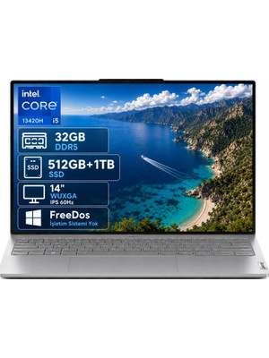 Lenovo Thinkbook 14 21SG00L8TX-04 I5-13420H 32GB Ddr5 512GB+1TB SSD Wuxga 14" IPS 60Hz Freedos