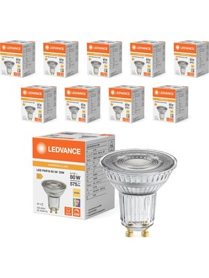 Osram LED Value PAR16 6.1W 3000K 90CRI GU10 Sıcak Beyaz Ampul 10 Adet