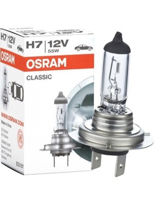 Osram H7 12V 55W Far Ampulü 1 Adet ECE Onaylı Yüksek Parlaklık ve Güvenilir Aydınlatma 64210CLC
