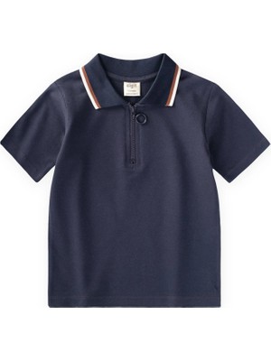 Cigit Polo Yaka T-Shirt 2-10 Yaş Lacivert