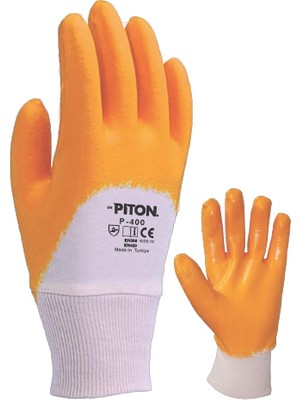 Piton Yarım Kaplı P-400 Gold Nitril Eldiven No:10