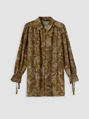 LC Waikiki Lcw Everyday Haki Desenli Oversize Kadın Gömlek Tunik