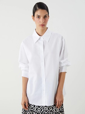 Lcw Modest Ekru Oversize Poplin Kadın Gömlek Tunik