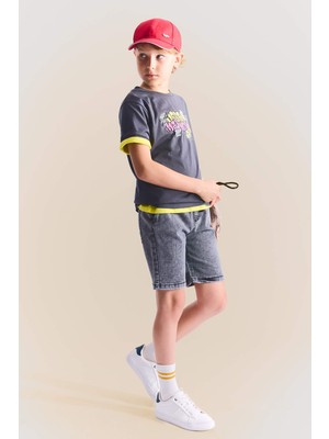 DeFacto Regular Fit Jean Şort Erkek Çocuk H5409A826HS