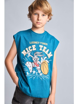 DeFacto %100 Pamuk Looney Tunes Bisiklet Yaka Atlet Erkek Çocuk H8316A826HS