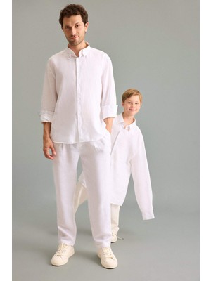 DeFacto Relaxed Fit %100 Keten Duble Paça Pantolon C1826AX26SM