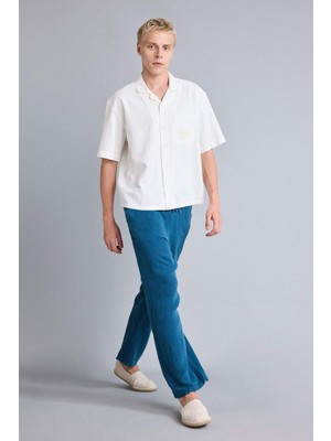 DeFacto %100 Keten Premium Wide Leg Pantolon G0855AX26SM
