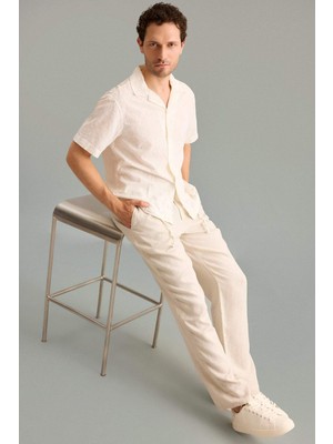 DeFacto %100 Keten Relax Fit Keten Pantolon G1395AX26SM