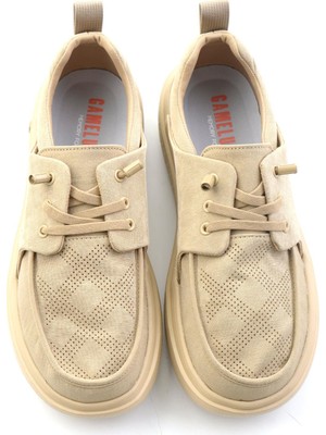 Bambi Bej Kumaş  Erkek Casual Ayakkabı E01175560404
