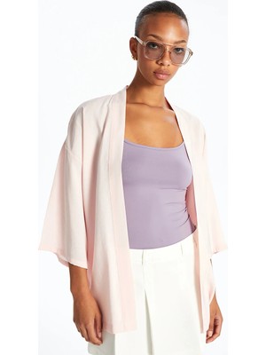 Lcw Vision Pembe Şal Yaka Oversize Kadın Kimono