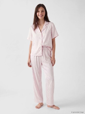 Lcw Dream Pembe Gömlek Yaka Saten Kadın Pijama Takımı