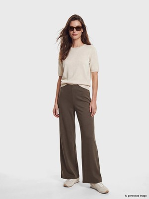 Lcw Modest Kahverengi Beli Lastikli Soft Touch Kadın Eşofman Altı