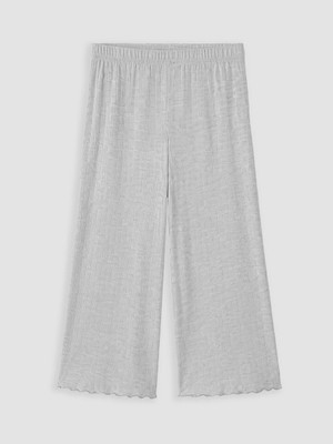 Lcw Dream Gri Geniş Paça Kadın Fitilli Kapri Pijama Altı