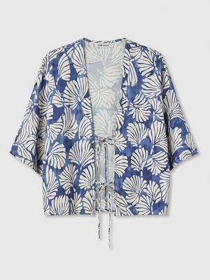 Lcw Vision Mavi Çiçekli Oversize Kadın Kimono