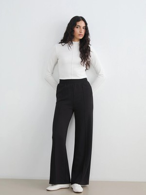 Lcw Modest Siyah Beli Lastikli Soft Touch Kadın Eşofman Altı