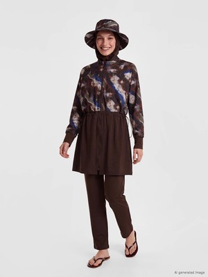 Lcw Dream Siyah Batik Desenli Kadın Tesettür Mayo
