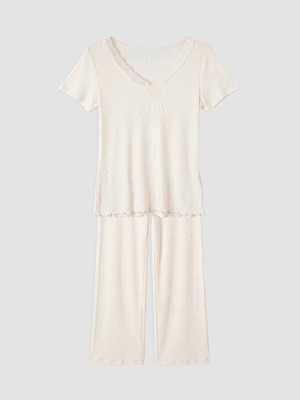 Lcw Dream Pembe V Yaka Dantel Detaylı Kadın Pijama Takımı