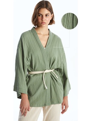 Lcw Vision Haki Şal Yaka Kadın Kimono